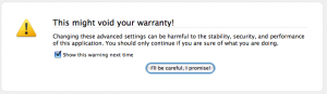 about:config Firefox3 warning