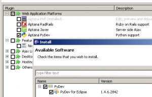 Aptana PyDev Install