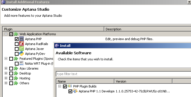 Aptana PHP Install