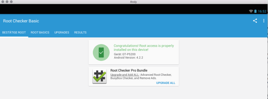 how to root andy emulator mac